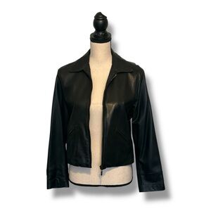 Coach Black 100% Leather Moto Jacket Size XS